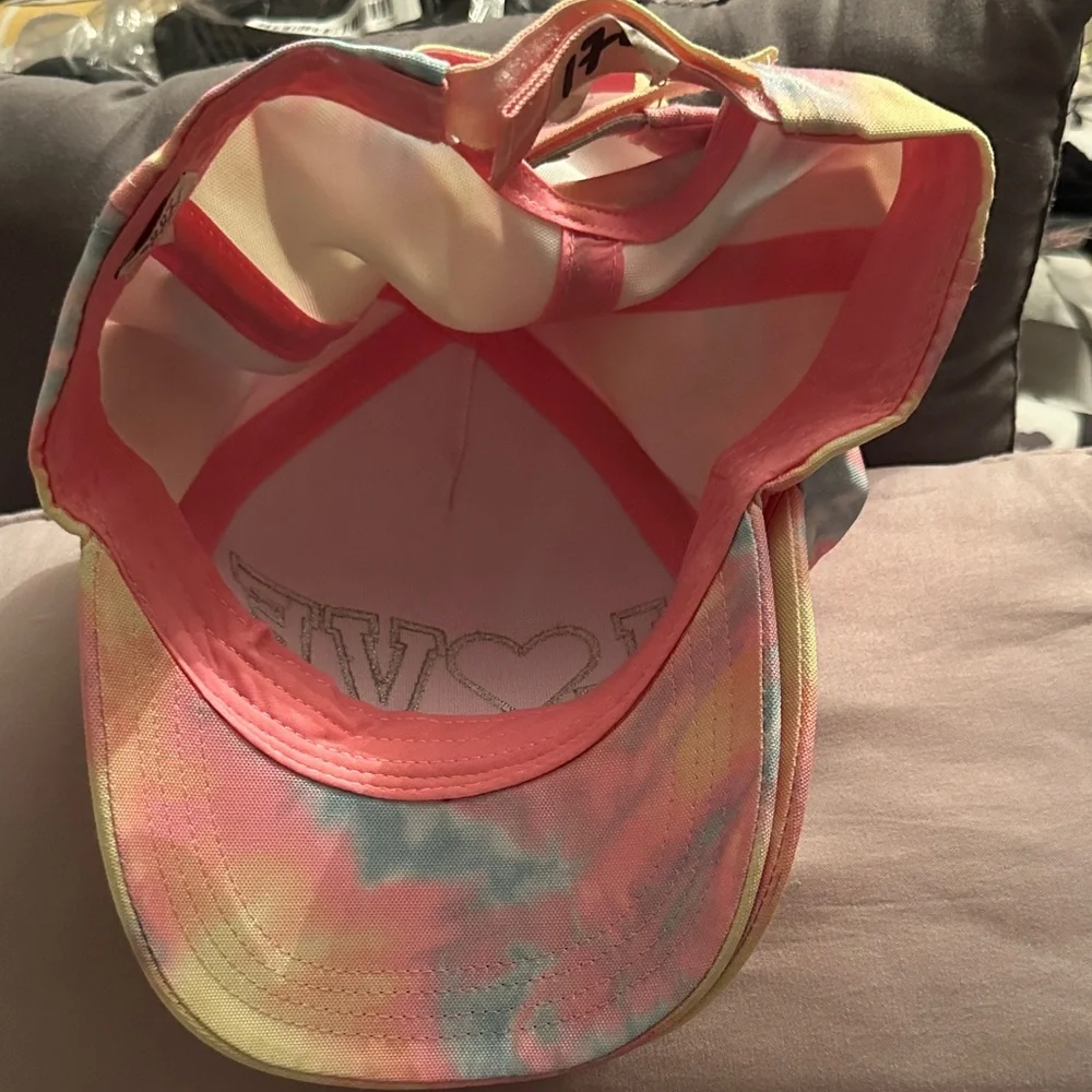 Colorful Tie-Dye Kids Hat with Love Embroidery -Preloved